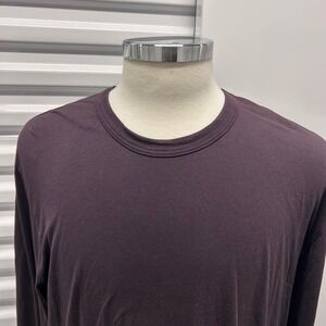James Perse Mens Long Sleeve Crew Neck Cotton T-Shirt Plum Minimalist Size 5 XXL